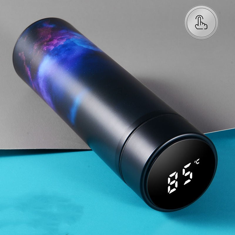 Thermos bottle with temperature display