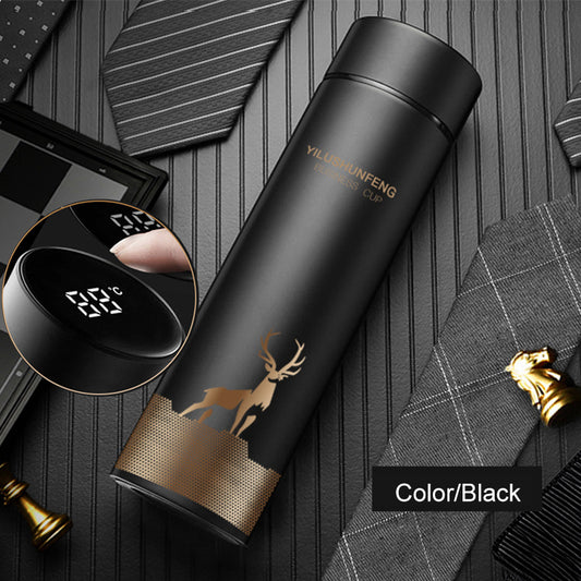Thermos bottle with temperature display
