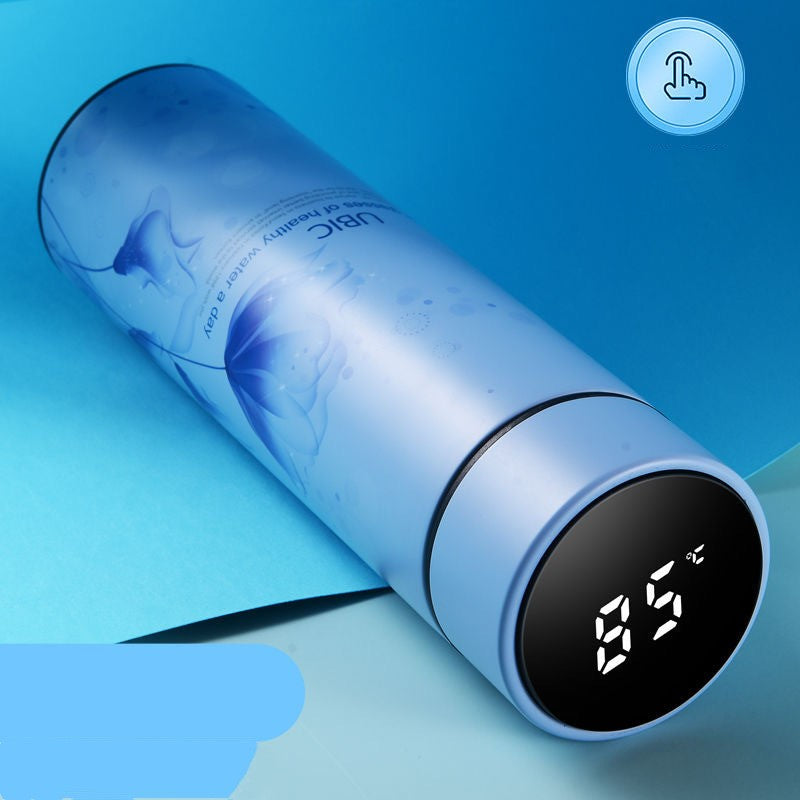 Thermos bottle with temperature display