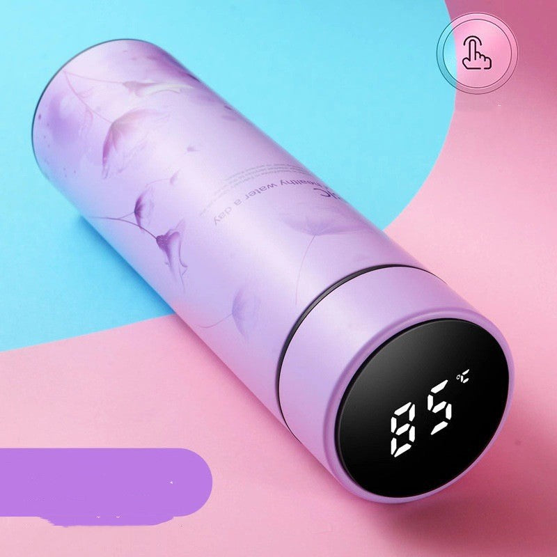 Thermos bottle with temperature display