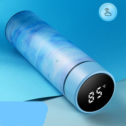 Thermos bottle with temperature display