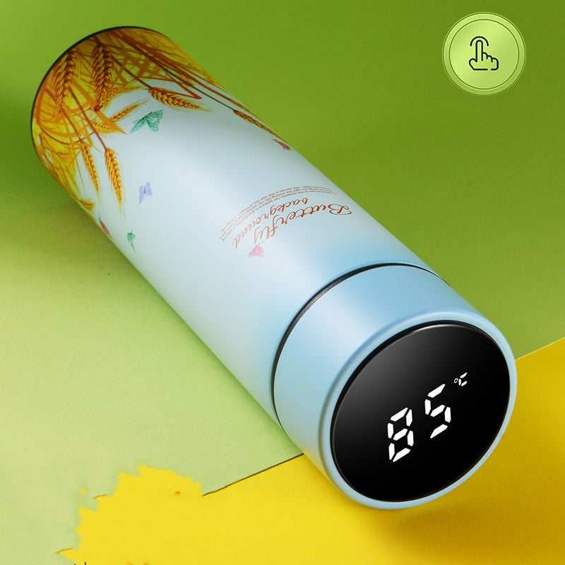 Thermos bottle with temperature display